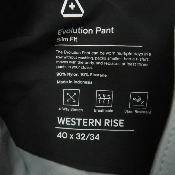 Western Rise Pants Mens 40x33 Gray Evolution Chino 5 Pocket Stretch - Picture 7 of 11